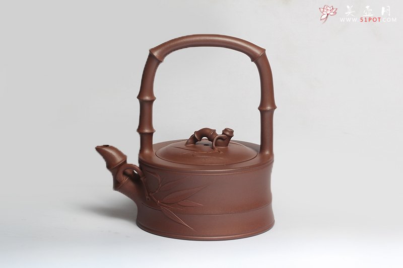 紫砂壶图片：竹锦提梁 - 美壶网
