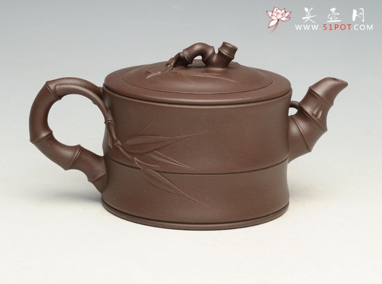 紫砂壶图片：竹段3  400cc - 美壶网