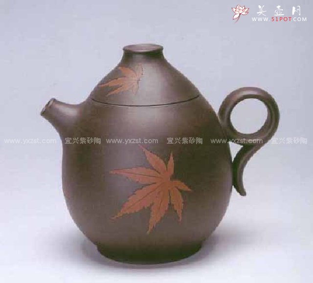 紫砂壶图片：枫叶壶 - 美壶网