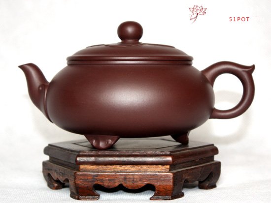 紫砂壶图片：紫茄泥  大彬如意 - 美壶网