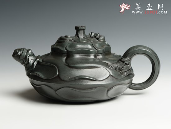 紫砂壶图片：绿坭风卷葵 - 美壶网