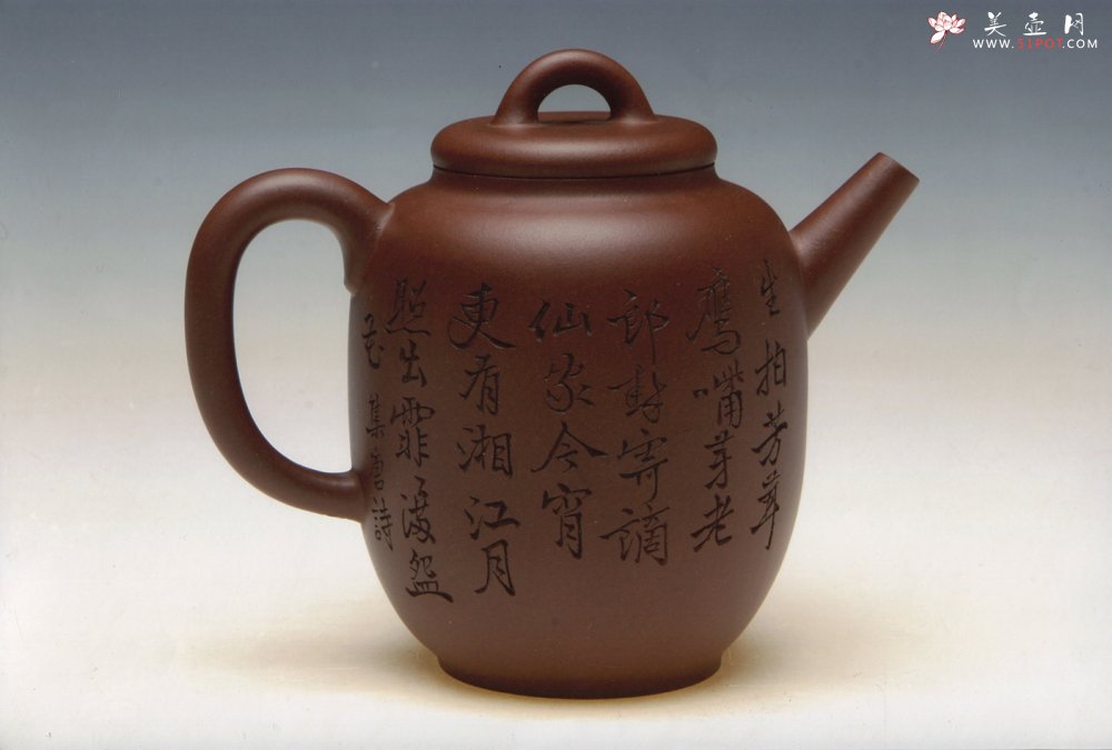 紫砂壶图片：渴想（赵江华制作，顾景舟书，陈凤妹刻） - 美壶网