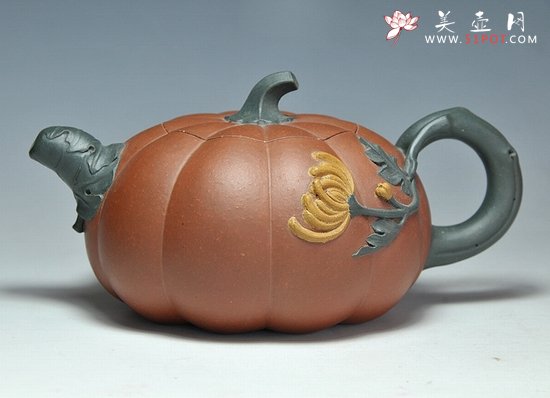紫砂壶图片：双色金菊壶 - 美壶网