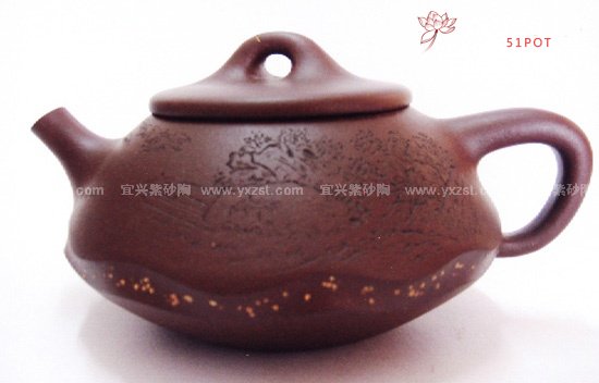 紫砂壶图片：水纹石瓢 - 美壶网