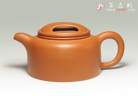 紫砂壶图片：朱泥牛盖莲子 - 美壶网