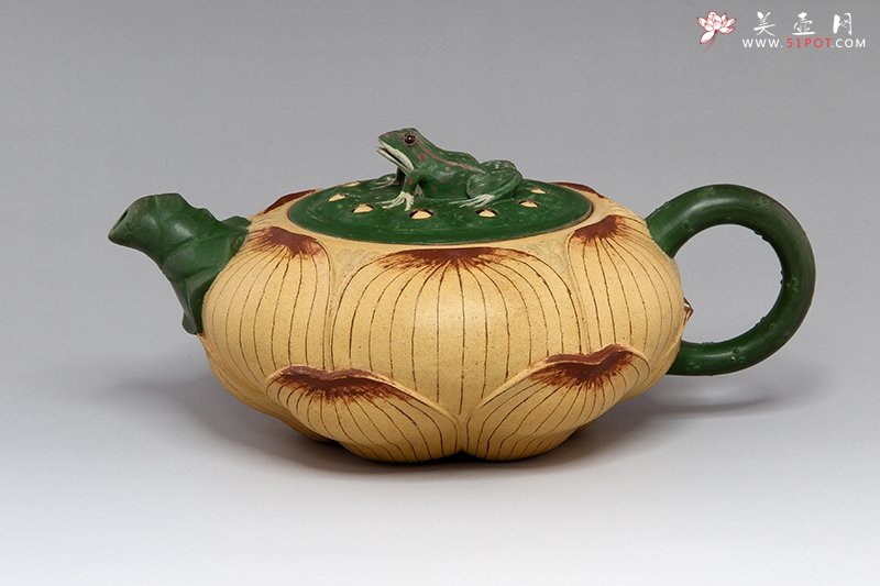紫砂壶图片：青蛙荷花壶 - 美壶网