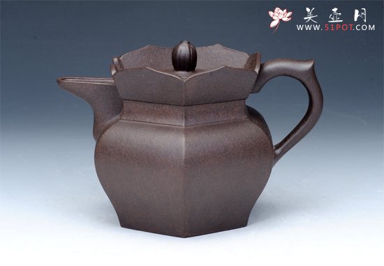 紫砂壶图片：僧帽壶 黑心土 - 美壶网