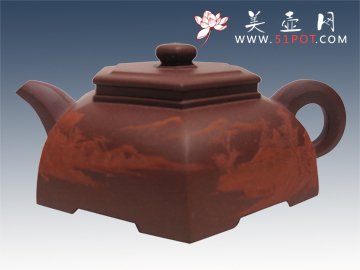 紫砂壶图片：扁六方 - 美壶网