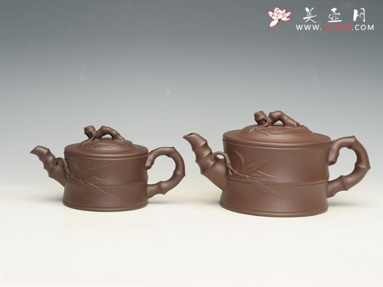 紫砂壶图片：可心竹段   （中）400cc   （小）200cc - 美壶网