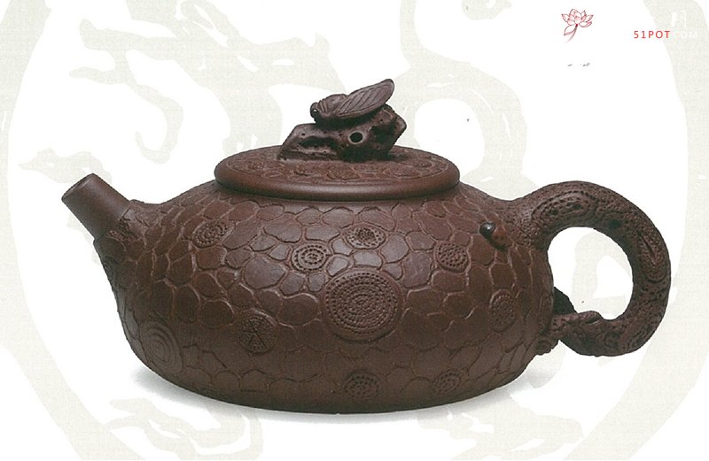 紫砂壶图片：蝉鸣树瘿壶 - 美壶网