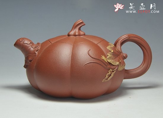 紫砂壶图片：朱泥南瓜壶 - 美壶网