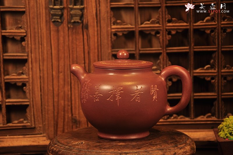 紫砂壶图片：彭年福圆壶 - 美壶网