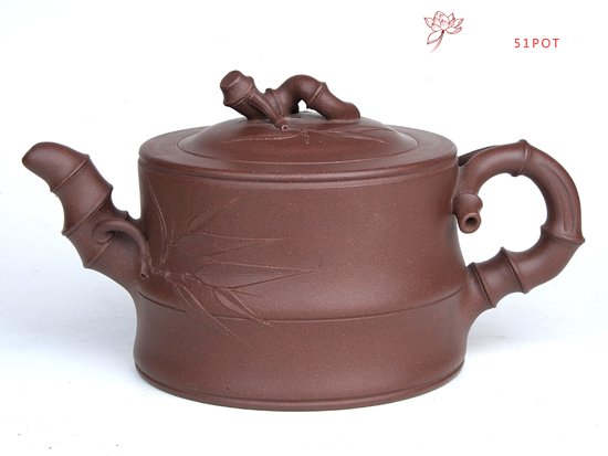 紫砂壶图片：可心竹段  容量：550CC  泥料：底槽青 - 美壶网