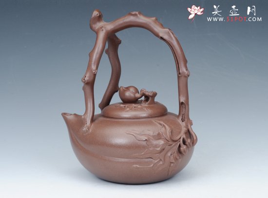紫砂壶图片：蟠桃提梁 - 美壶网