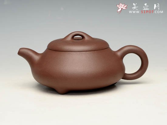 紫砂壶图片：汉棠石瓢紫泥 - 美壶网