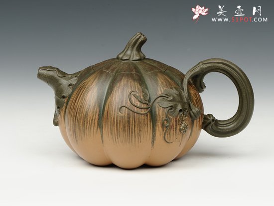 紫砂壶图片：豆青南瓜 - 美壶网