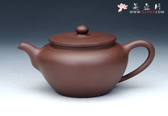 紫砂壶图片：扁石壶 底槽清 - 美壶网