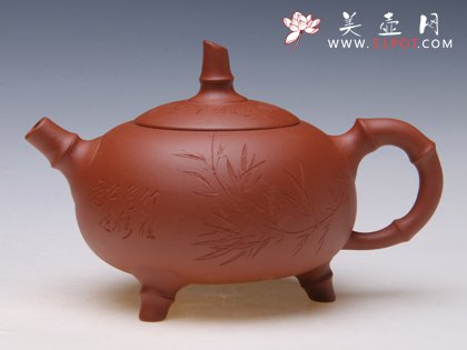 紫砂壶图片：三脚凤壶 - 美壶网