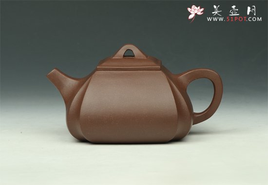 紫砂壶图片：抽角石瓢 - 美壶网