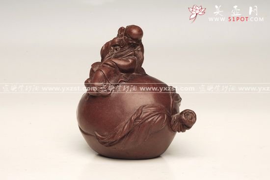 紫砂壶图片：寿桃寿星 - 美壶网