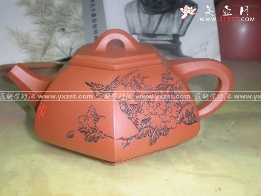 紫砂壶图片：六方石瓢 - 美壶网