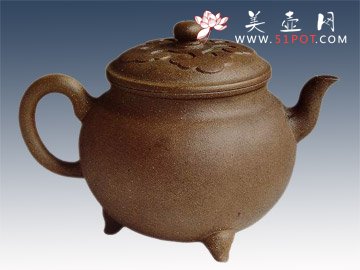 紫砂壶图片：三足圆壶 - 美壶网