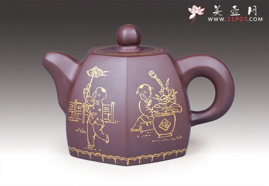 紫砂壶图片：铜六方 - 美壶网