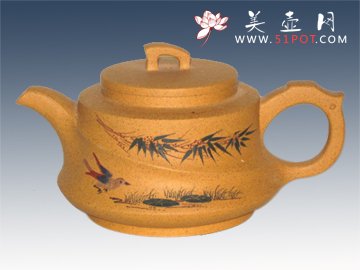 紫砂壶图片：飘逸金砂 - 美壶网