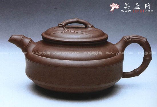 紫砂壶图片：双线竹鼓壶 - 美壶网