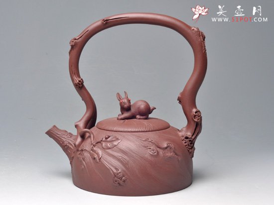 紫砂壶图片：秋怀 紫泥 650cc - 美壶网