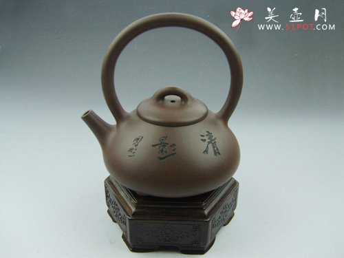 紫砂壶图片：提梁石瓢 - 美壶网