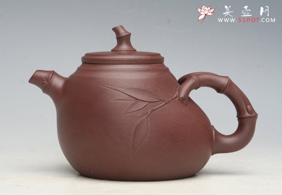 紫砂壶图片：斜竹壶 - 美壶网