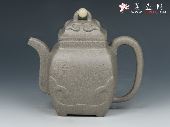 紫砂壶图片：一生如意  黄山老段清泥  420cc - 美壶网