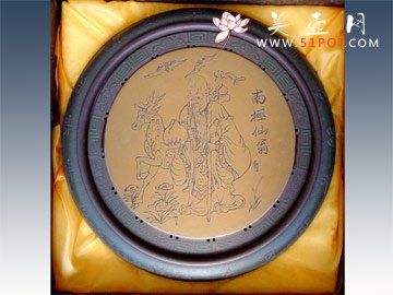 紫砂壶图片：字画寿星 - 美壶网