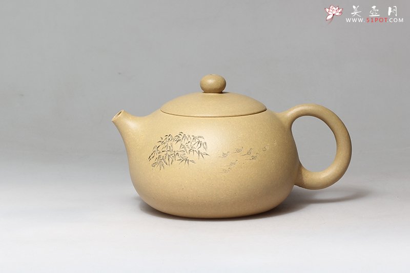 紫砂壶图片：西施（本山绿泥 周志龙教授题字） - 美壶网