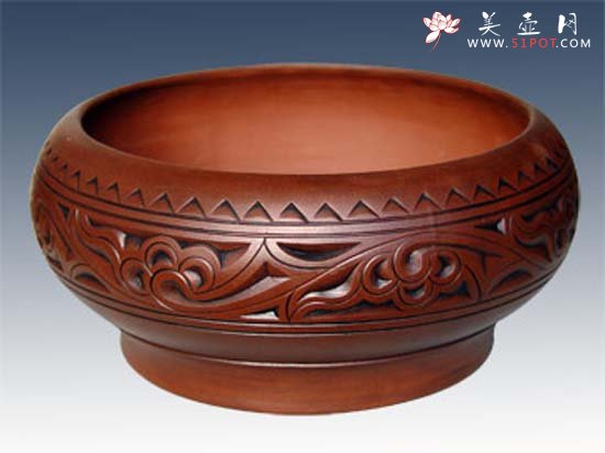 紫砂壶图片：大号仿古茶冼 - 美壶网