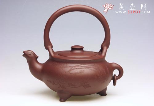 紫砂壶图片：金凤提梁 - 美壶网