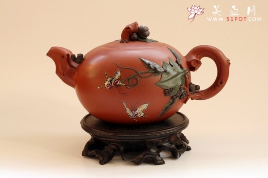紫砂壶图片：松鼠葡萄 - 美壶网