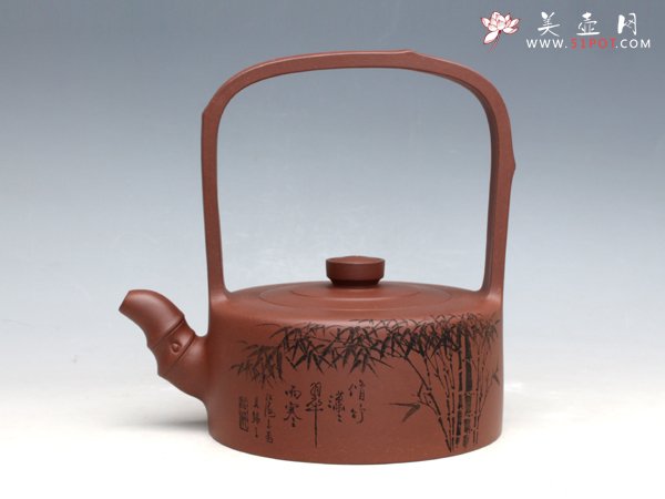 紫砂壶图片：修竹提梁 - 美壶网