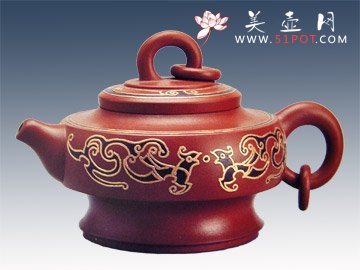 紫砂壶图片：铜鼓告捷壶 - 美壶网