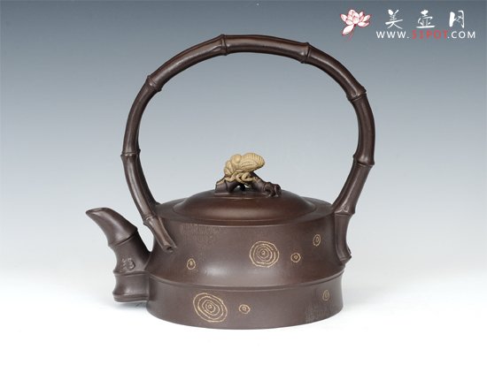 紫砂壶图片：斑竹提梁 - 美壶网