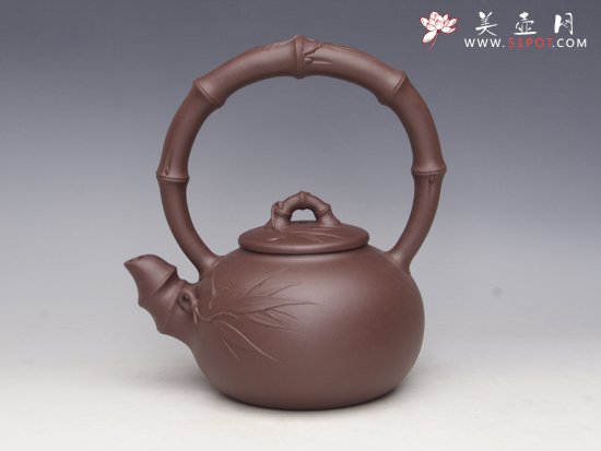 紫砂壶图片：竹节提梁 - 美壶网