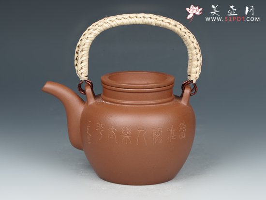 紫砂壶图片：寿星壶  黄龙山大红袍朱泥  300cc - 美壶网