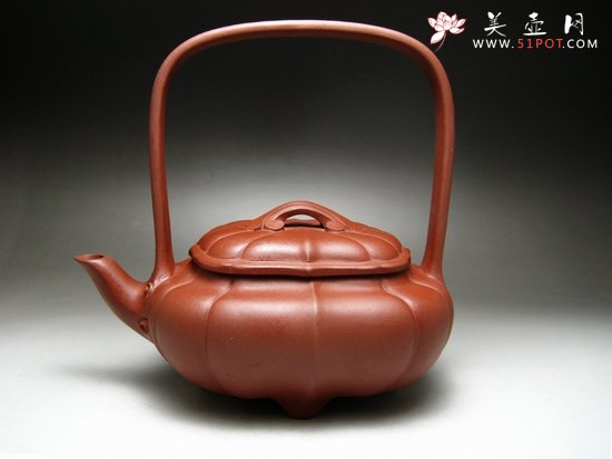 紫砂壶图片：花棱提梁 - 美壶网