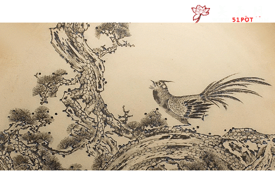 紫砂壶图片：花鸟陶刻挂盘局部 - 美壶网