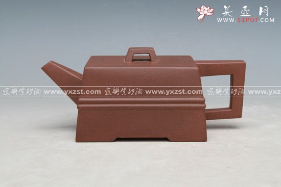 紫砂壶图片：双线长方壶 - 美壶网