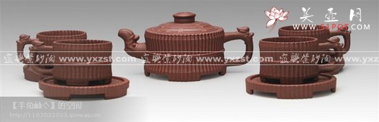 紫砂壶图片：龙头一捆竹九件套 - 美壶网