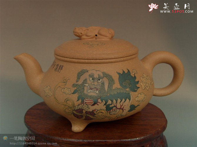 紫砂壶图片：玉兽问鼎 - 美壶网