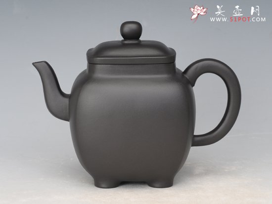 紫砂壶图片：鸣远四方（高黑泥） - 美壶网