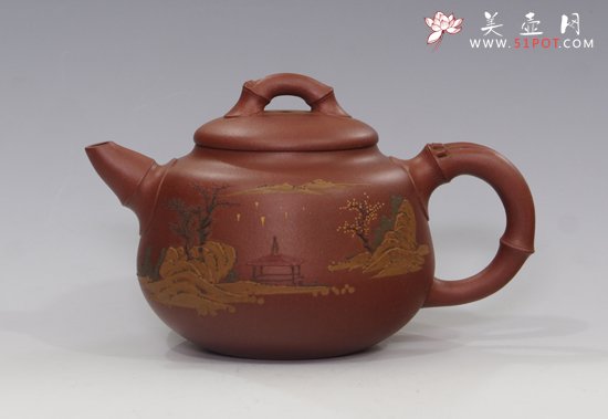 紫砂壶图片：泥绘秋韵 - 美壶网